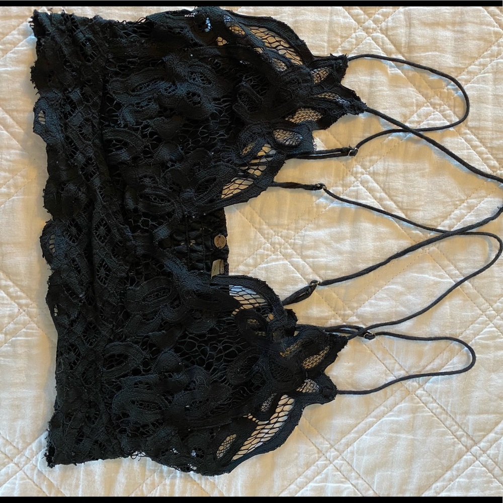 Free people Black Adella Bralette
